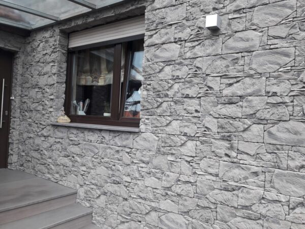 rock tematin rustik grau nuanciert zur verblendung der fassaden wand