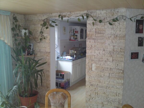 stein verblender quarry stone beige braun innen wohnzimmer wand k