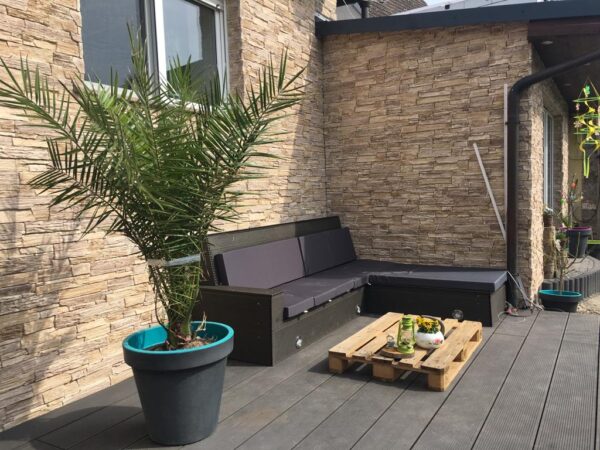 wandverblender slate castle beigebrown im modulsystem mit ecksteinen fuer die fassade