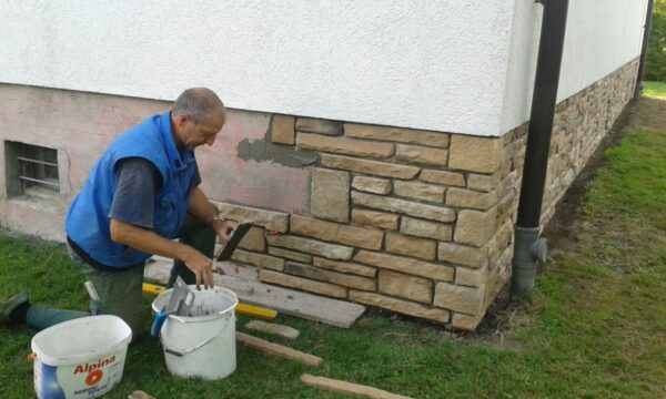 wandverblender split sandstone mix haus sockel verkleidung im bau 1