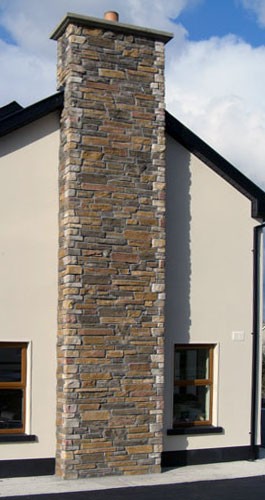 wandverkleidung aussenkamin mit bretagne amber