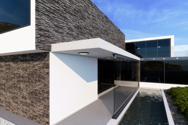 wandverblender dublin aussenbereich fassaden verkleidung bei moderner villa
