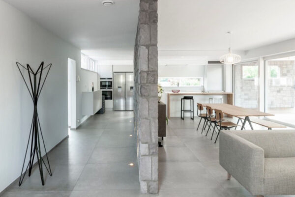 innenwand raumteiler mit verblender tuscany gray ecksteine