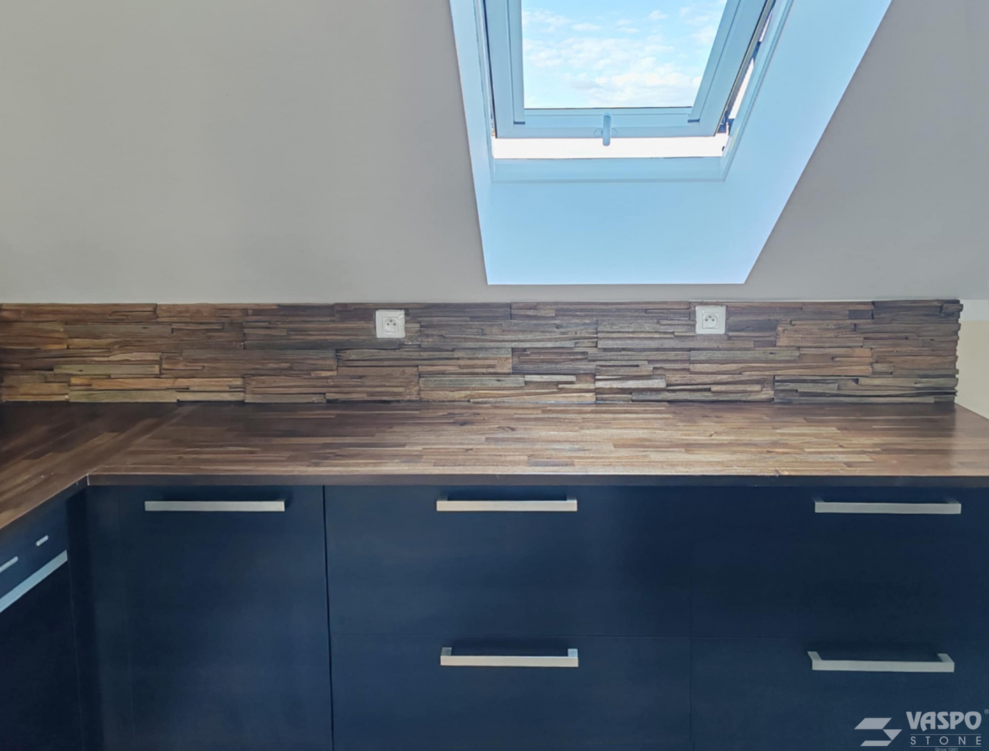 steinverblender walnuss exclusiv passend zur arbeitsplatte