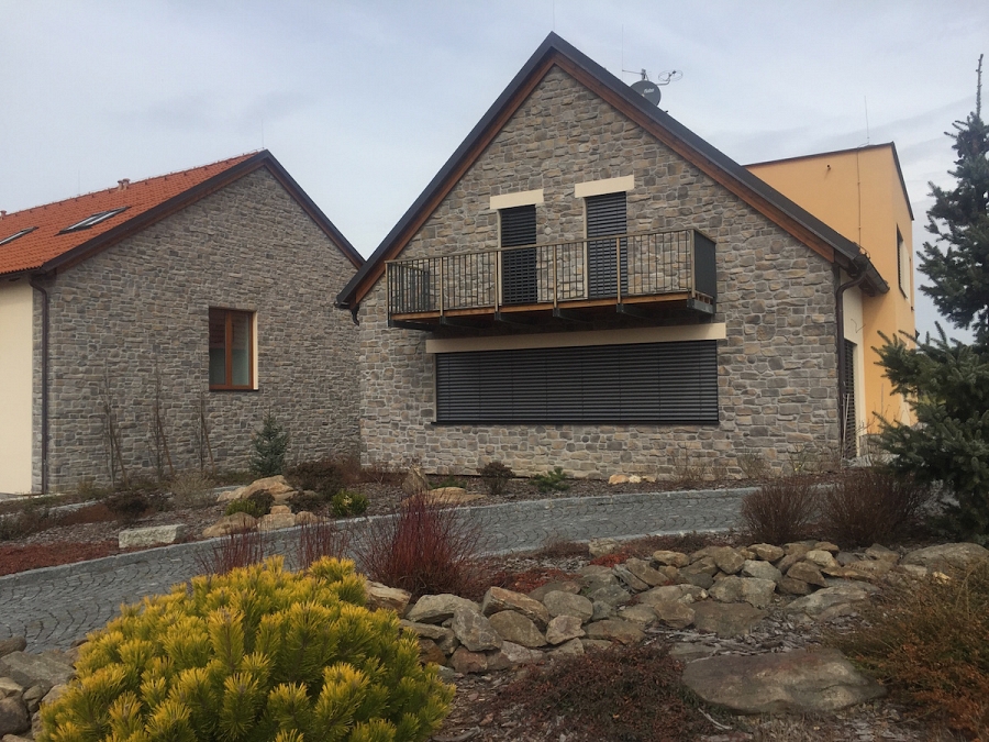 verblender mix grigio aussen haus fassaden wand verkleidung mit balkon