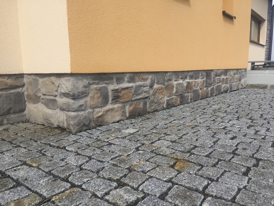 verblender mix grigio aussen haus sockel wand verkleidung mit ecken