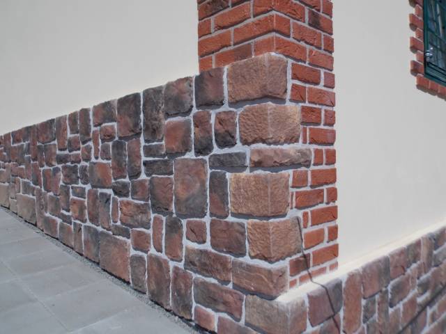 wandverblender mix colorado mit ecken haus sockel und holland brick haus ecke winter